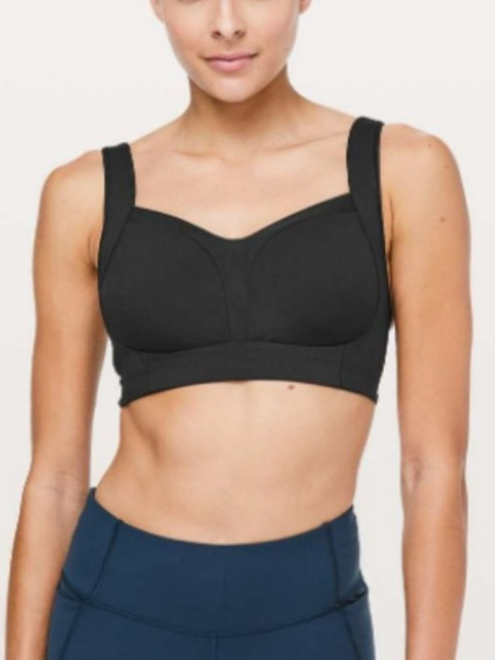 Lululemon Sports Bra 34C Ta Ta Tamer Black Adjustable Straps High Impact